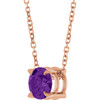 14 Karat Rose Gold Natural Amethyst Necklace 6mm, 16-18 Inch - $616