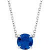 Platinum Natural Blue Sapphire Necklace 6mm, 16-18 Inch - $6,312