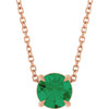 14 Karat Rose Gold Lab Grown Emerald Necklace 6mm, 16-18 Inch - $711