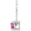 Platinum 4 mm Natural Pink Tourmaline 16-18" Necklace