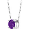 Platinum Natural Amethyst Necklace 6mm, 16-18 Inch - $899
