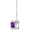 Platinum Natural Amethyst Necklace 6mm, 16-18 Inch - $899