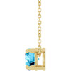 14 Karat Yellow Gold Natural Aquamarine Necklace 6mm, 16-18 Inch - $1,004