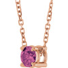 14 Karat Rose Gold Natural Pink Tourmaline Necklace 4mm, 16-18 Inch - $629