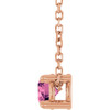 14 Karat Rose Gold Natural Pink Tourmaline Necklace 4mm, 16-18 Inch - $629