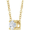 14 Karat Yellow Gold Natural White Sapphire Necklace 4mm, 16-18 Inch - $581