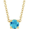 14K Yellow 4 mm Natural Blue Zircon 16-18" Necklace