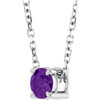 14 Karat White Gold Natural Amethyst Necklace 4mm, 16-18 Inch - $552