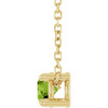 14 Karat Yellow Gold Natural Peridot Necklace 4mm, 16-18 Inch - $539