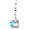 14 Karat White Gold Natural Aquamarine Necklace 4mm, 16-18 Inch - $636