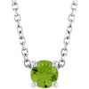 14 Karat White Gold Natural Peridot Necklace 4mm, 16-18 Inch - $550