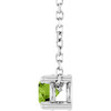 14 Karat White Gold Natural Peridot Necklace 4mm, 16-18 Inch - $550