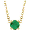 14 Karat Yellow Gold Natural Emerald Necklace 4mm, 16-18 Inch - $1,053
