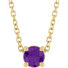 14 Karat Yellow Gold Natural Amethyst Necklace 4mm, 16-18 Inch - $717