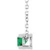 Platinum 4 mm Lab-Grown Emerald 16-18" Necklace