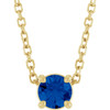 14 Karat Yellow Gold Lab Grown Blue Sapphire Necklace 4mm, 16-18 Inch - $615