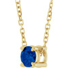 14 Karat Yellow Gold Lab Grown Blue Sapphire Necklace 4mm, 16-18 Inch - $615
