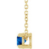14 Karat Yellow Gold Lab Grown Blue Sapphire Necklace 4mm, 16-18 Inch - $615