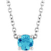 Platinum 4 mm Natural Blue Zircon 16-18" Necklace