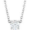 14 Karat White Gold Natural White Sapphire Necklace 4mm, 16-18 Inch - $789