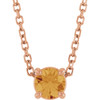 14 Karat Rose Gold Natural Citrine Necklace 4mm, 16-18 Inch - $553