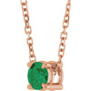 14 Karat Rose Gold Natural Emerald Necklace 4mm, 16-18 Inch - $1,398