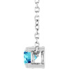 14 Karat White Gold Natural Blue Zircon Necklace 4mm, 16-18 Inch - $786