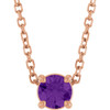 14K Rose 4 mm Natural Amethyst 16-18" Necklace