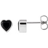Sterling Silver Natural Black Onyx Stud Earrings