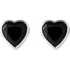 Sterling Silver Natural Black Onyx Stud Earrings