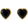 14K Yellow Natural Black Onyx Stud Earrings