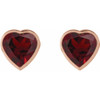 14K Rose Natural Mozambique Garnet Stud Earrings