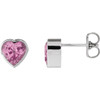 Platinum Natural Pink Sapphire Stud Earrings |$5223
