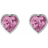 Platinum Natural Pink Sapphire Stud Earrings |$5223