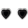Platinum Natural Black Onyx Stud Earrings