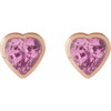 14K Rose Natural Pink Sapphire Stud Earrings