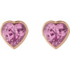 14K Rose Natural Pink Sapphire Stud Earrings