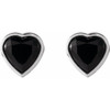 14K White Natural Black Onyx Stud Earrings