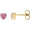 14 Karat Yellow Gold Natural Pink Sapphire Stud Earrings