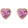 14K Yellow Natural Pink Sapphire Stud Earrings
