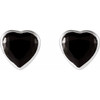 14K White Natural Black Onyx Stud Earrings