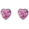 Platinum Natural Pink Sapphire Stud Earrings