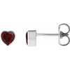 Platinum Natural Mozambique Garnet Stud Earrings