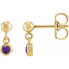 14K Yellow Natural Amethyst Bezel-Set Earrings