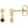 14K Yellow Natural Mozambique Garnet Bezel-Set Earrings