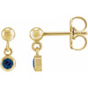 14K Yellow Lab-Grown Blue Sapphire Bezel-Set Earrings