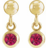 14K Yellow Natural Ruby Bezel-Set Earrings