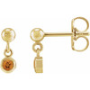 14 Karat Yellow Gold Natural Citrine Bezel-Set Earrings