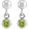 Sterling Silver Natural Peridot Bezel Set Earrings |$281