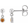 Sterling Silver Natural Citrine Bezel-Set Earrings